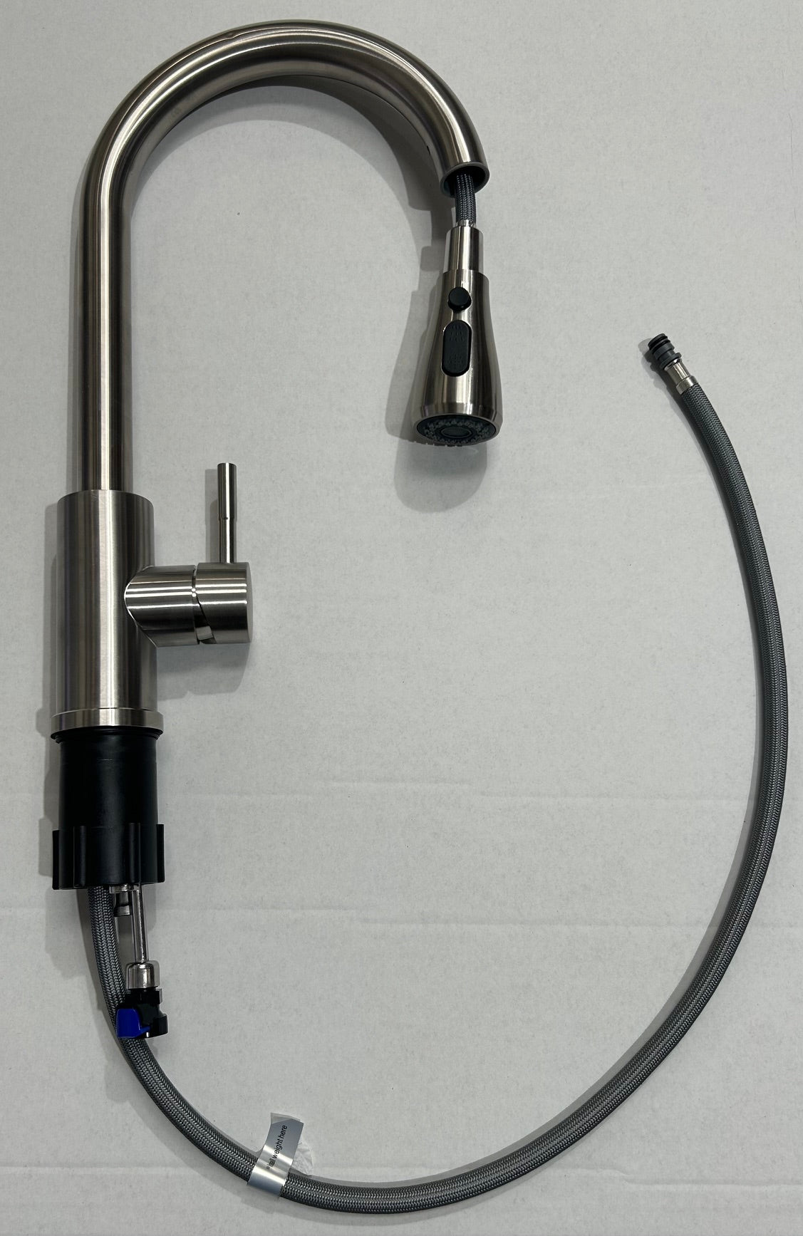 Liquida KPO11BS Brushed Steel Single Lever Kitchen Tap, Pull Out Spray - GRADED