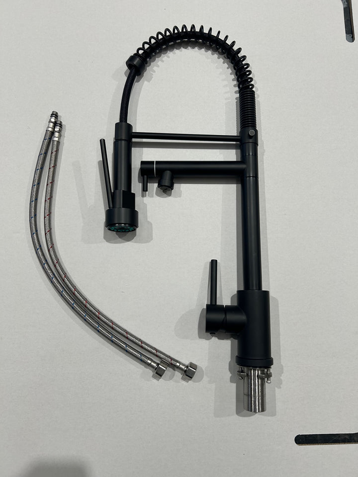Liquida Black Kitchen Tap With Swivel Spout & Directional Spray - GR264MB