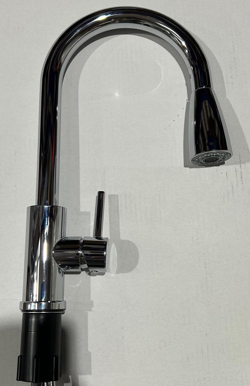 Liquida KPO11CH Swivel Single Lever Chrome Pull Out Kitchen Mixer Tap - GRADED