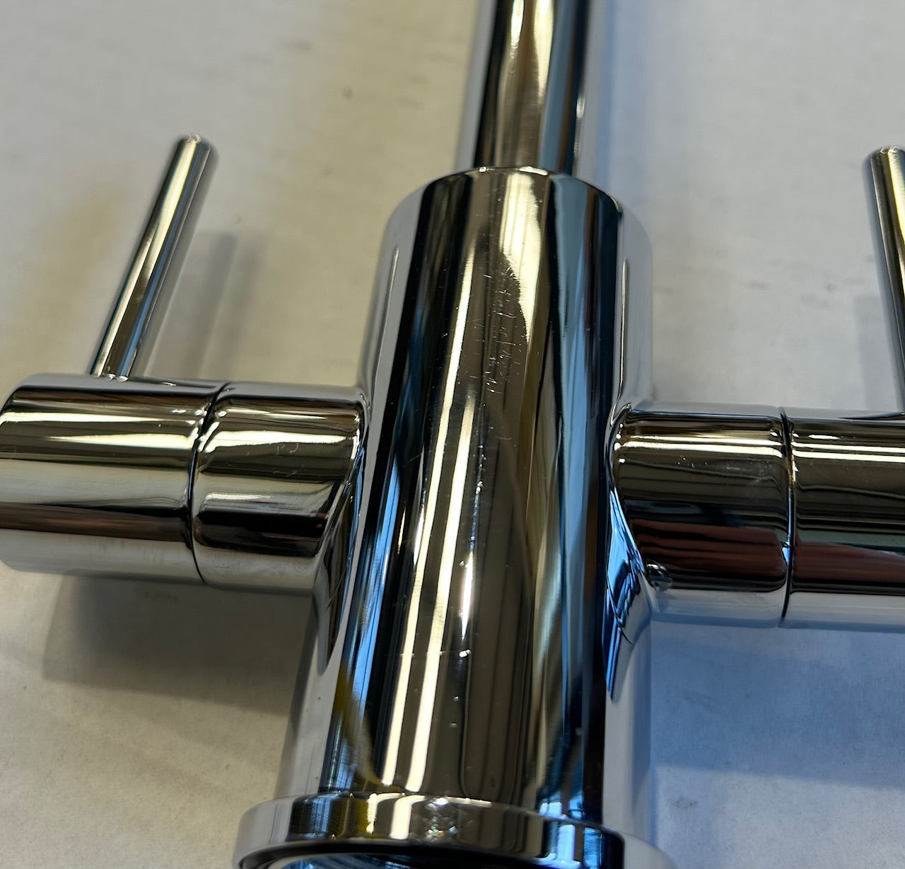 Liquida AD397CH Chrome Swan Neck Twin Lever Kitchen Mixer Tap - GRADED