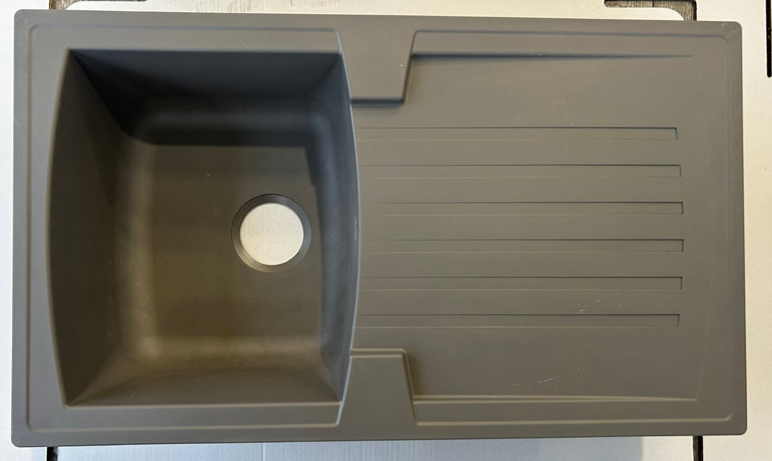 Liquida AR10GR 1.0 Bowl Composite Reversible Inset Grey Kitchen Sink - GRADED