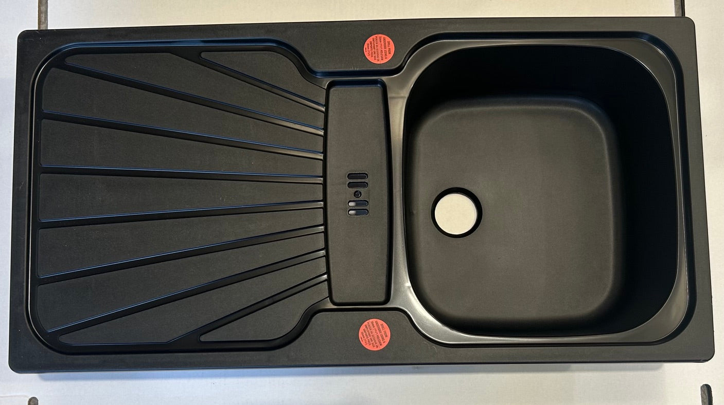 Liquida CMP5BL 1.0 Bowl Reversible Inset Kitchen Sink in Black - (GRADED)