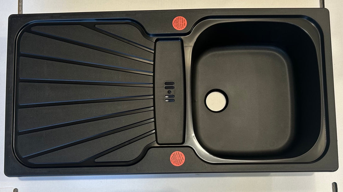 Liquida CMP5BL 1.0 Bowl Reversible Inset Kitchen Sink in Black - (GRADED)