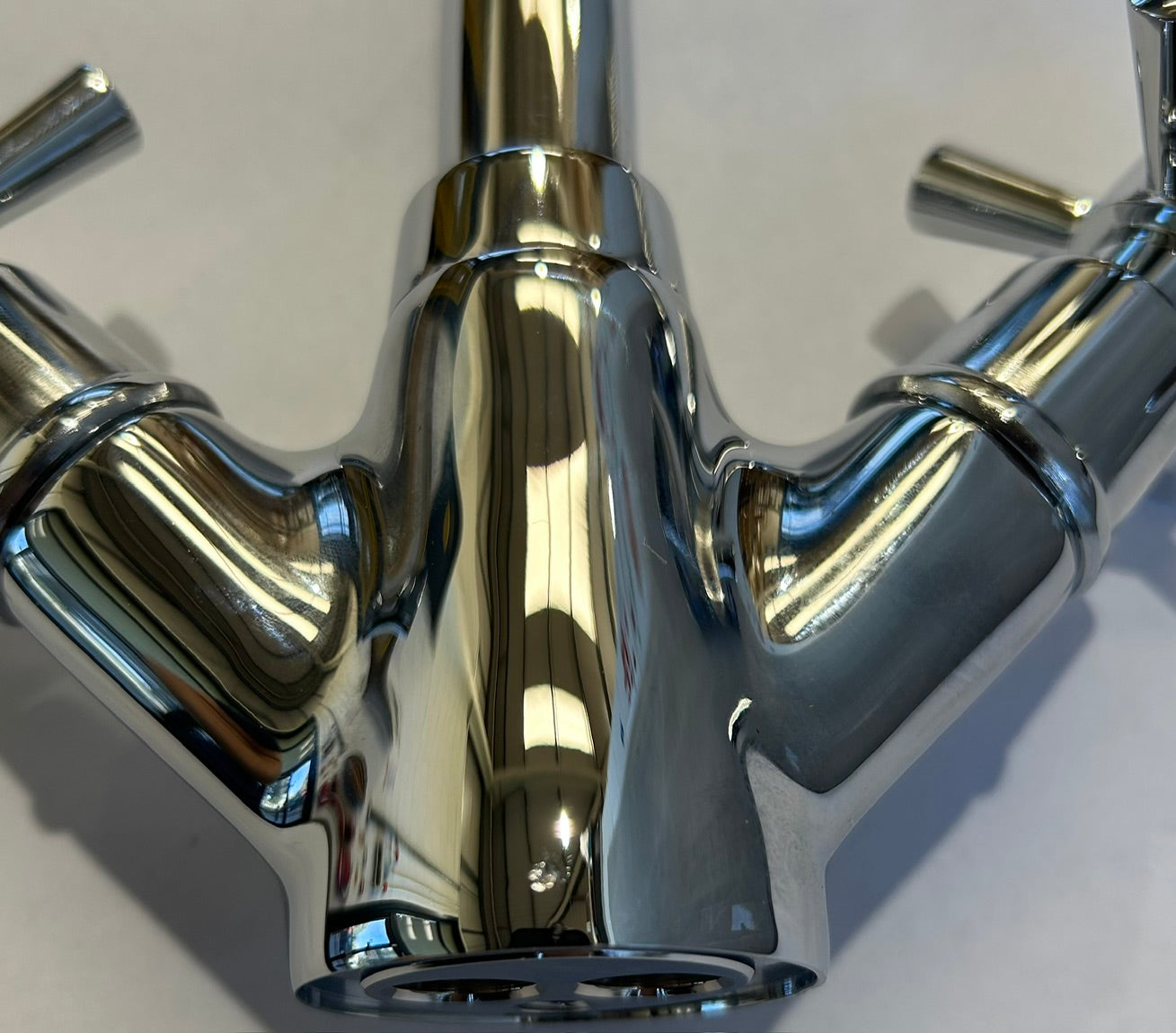 Franke Rotaflow J Spout Traditional Twin Lever Chrome Mixer Tap - GRADED