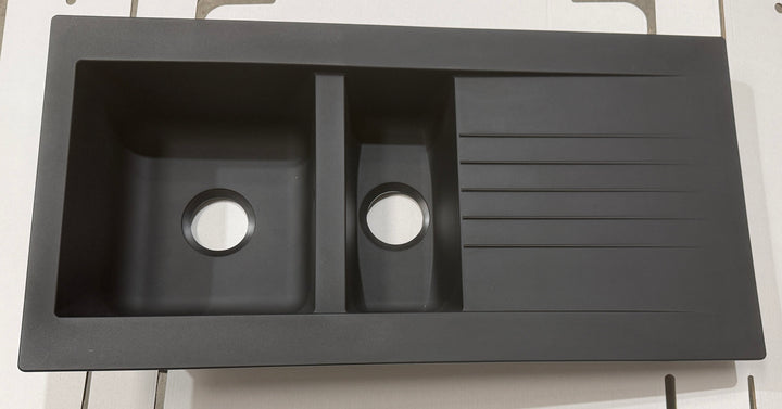 Liquida KAV150BL 1.5 Bowl Composite Reversible Black Kitchen Sink - GRADED