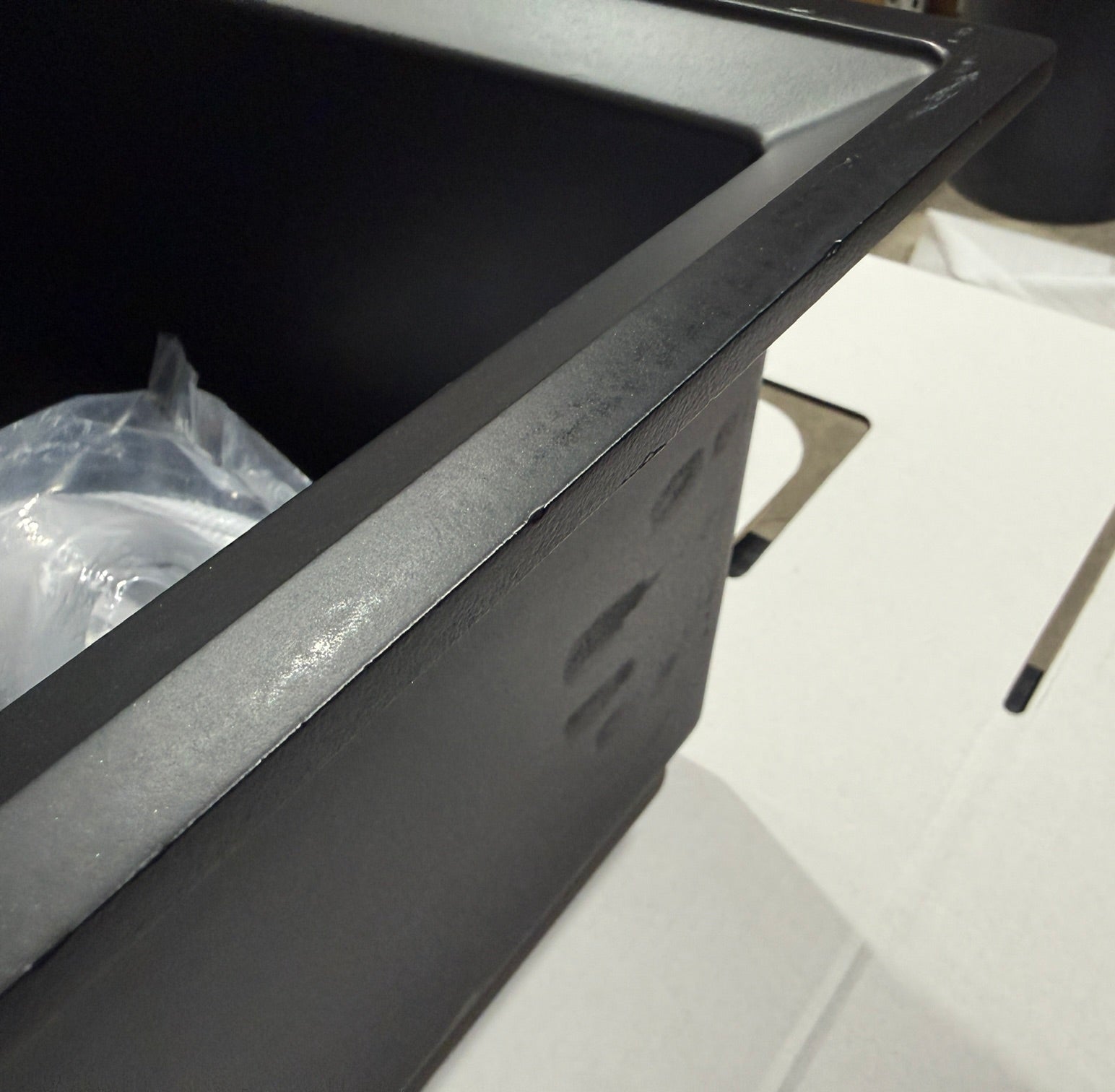 Liquida SEN100BL 1.0 Bowl Black Granite Reversible Kitchen Sink - GRADED