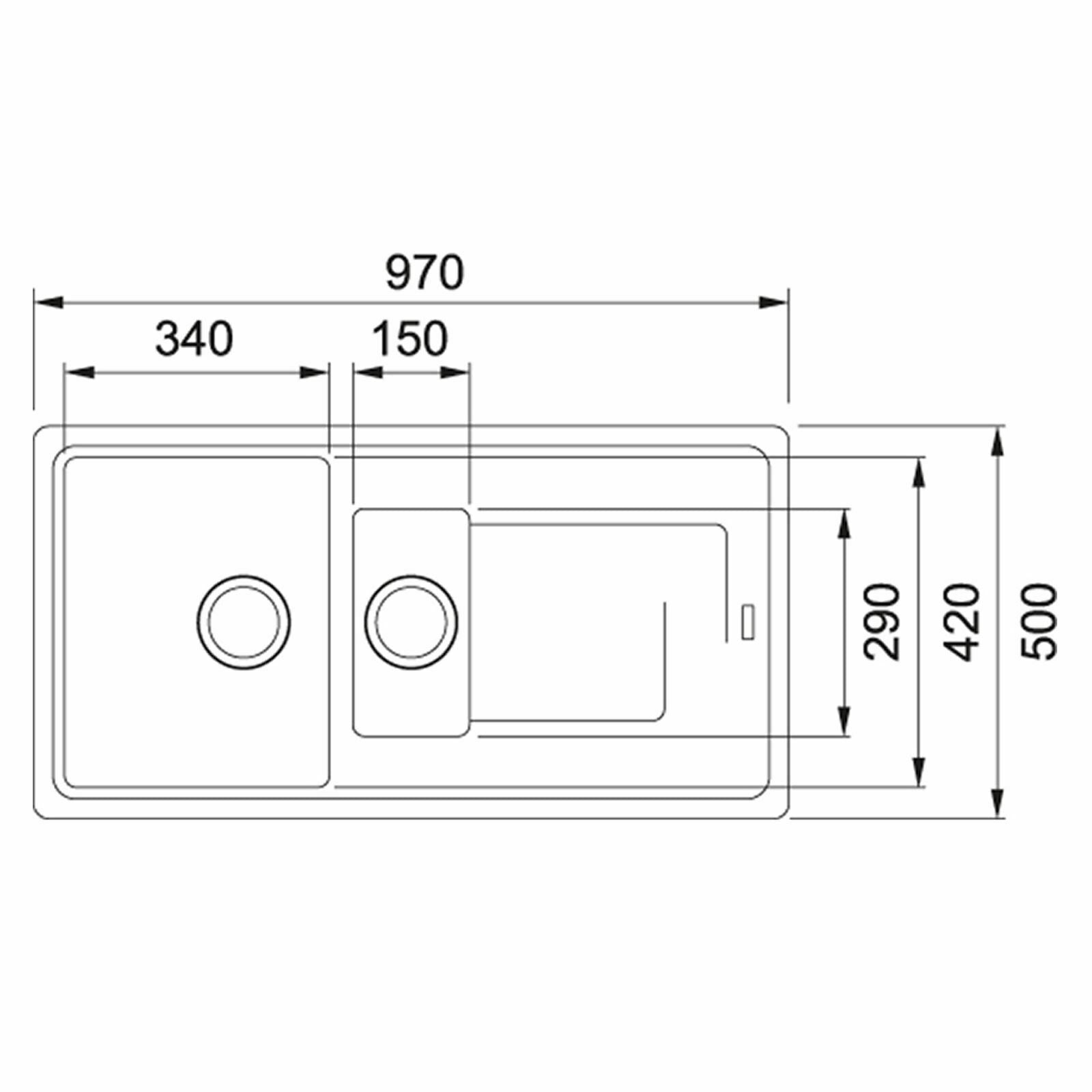 Franke Gemini GMD611PW 1.0 Bowl Tectonite Reversible White Kitchen Sink