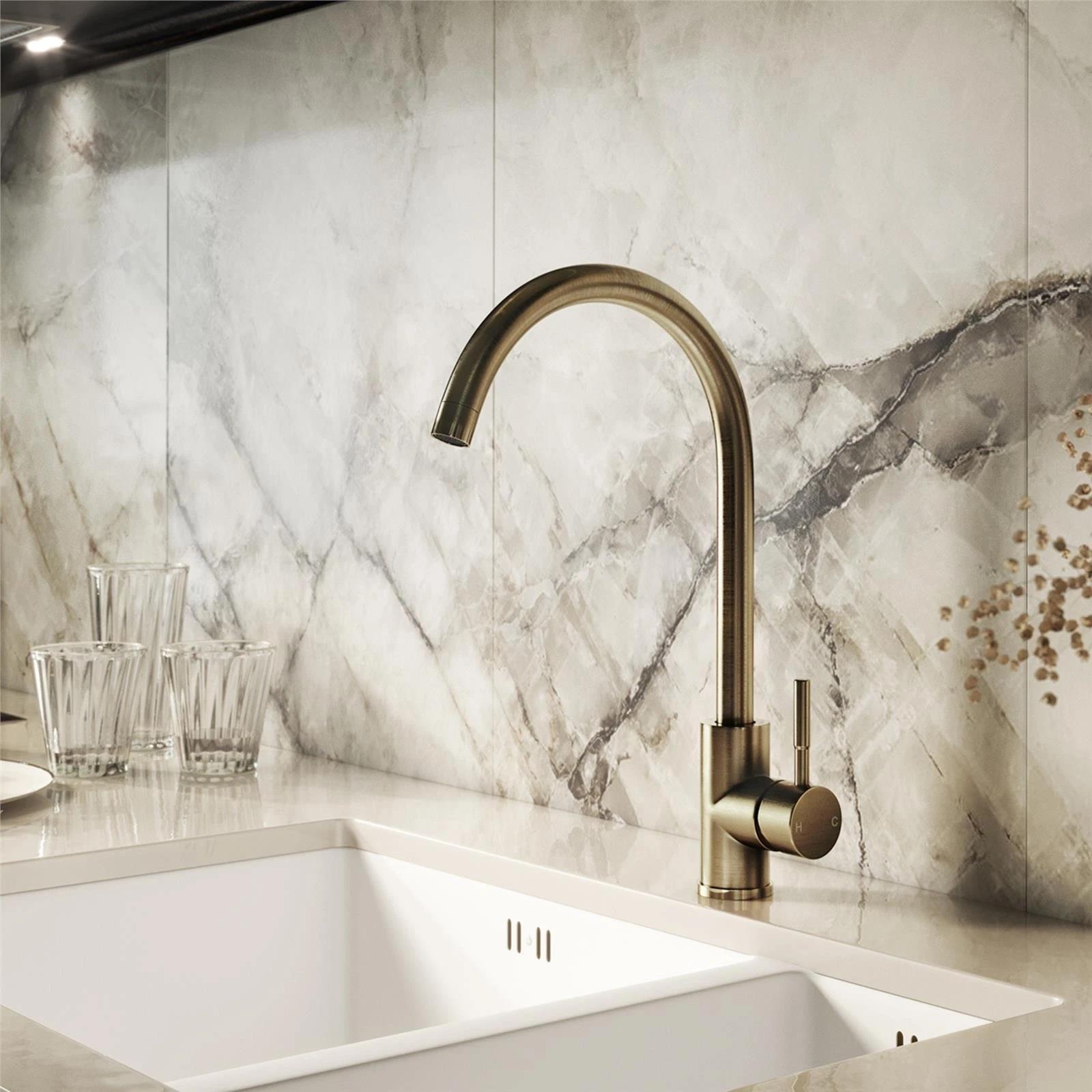 Liquida KAVL860WH 1.0 Bowl Composite White Kitchen Sink And KPO11WH Chrome Tap