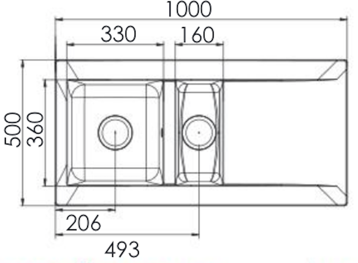 Liquida CU15WH 1.5 Bowl Composite Reversible Inset White Kitchen Sink With Waste